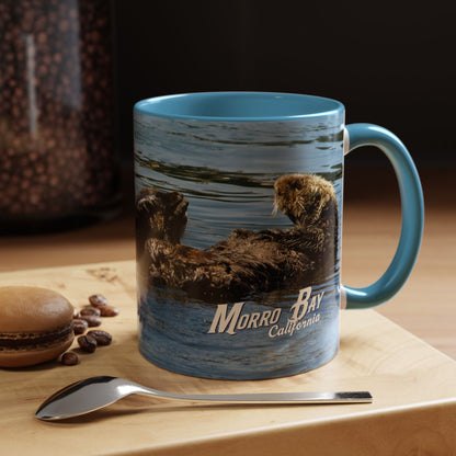 Sea Otter Raft (Morro Bay) Coffee Mug — Cute Sea Otter Accent Ceramic Mug (11/15oz)