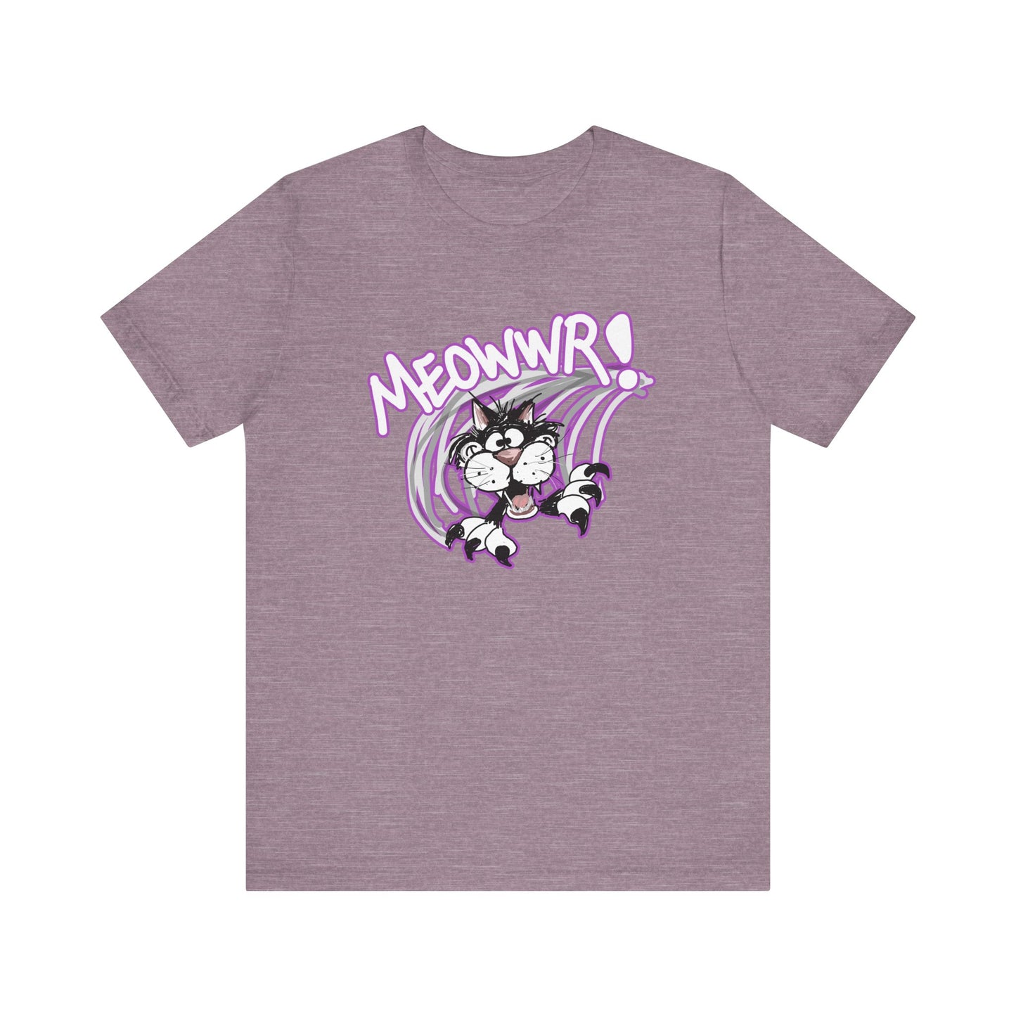 Action Cat Sketch (Meowwr!) - Unisex Jersey Short Sleeve Tee