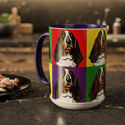 Basset Hound Pop Art - Colorful Coffee Mugs, 11oz
