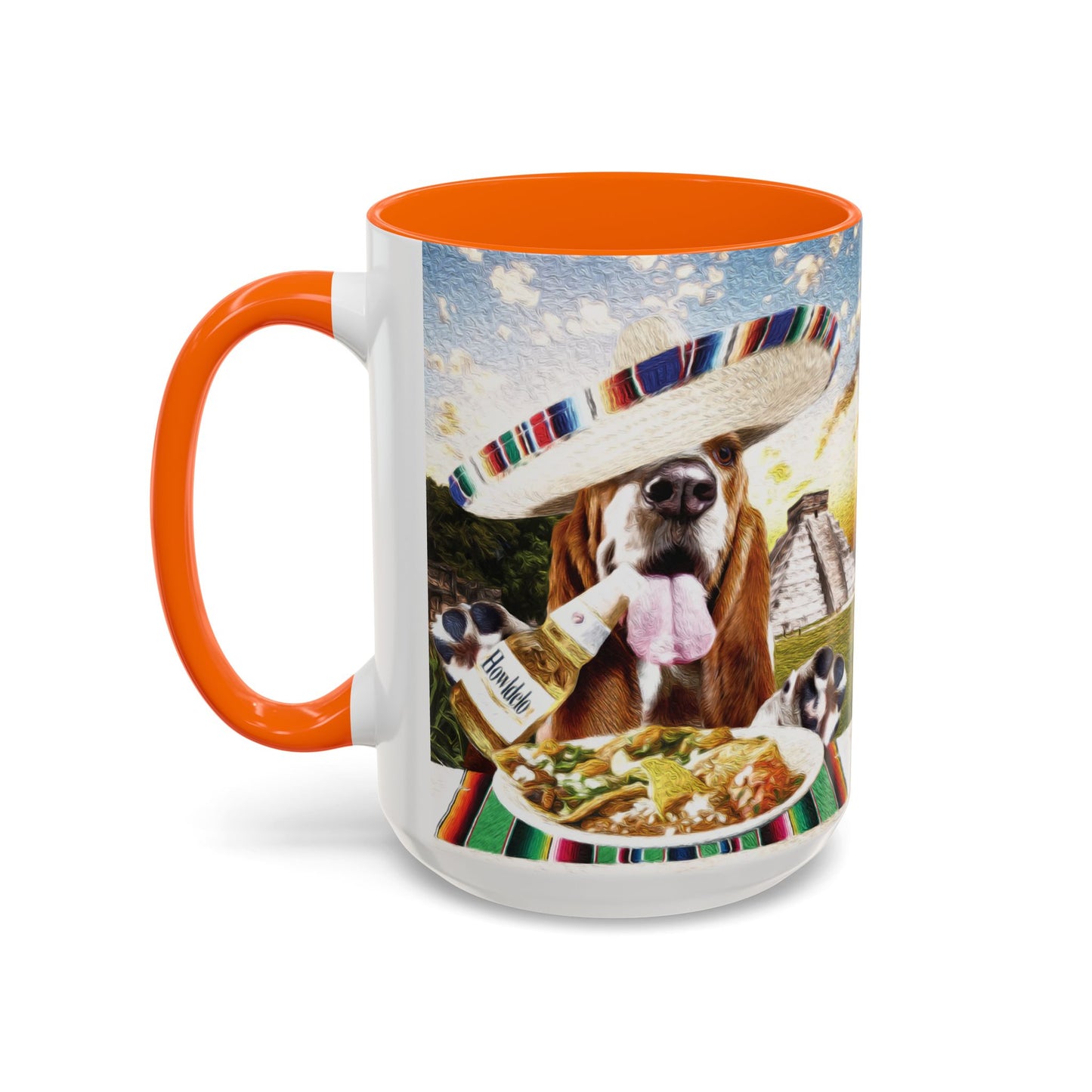Basset Hound Eating @ a Mexican ruins site - Coffee Mug - Perfect for Dog Lovers, Coffee Enthusiasts, Gifts, Home Decor, and More