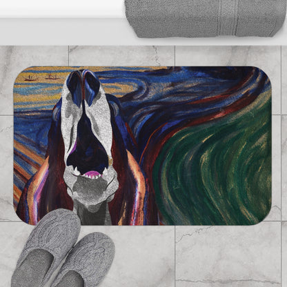 The Howl (The Scream, Basset Hound Parody) - Bath Mat Soft Plush Rug