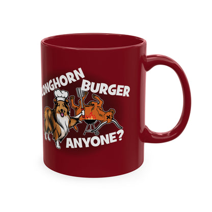 Longhorn Burgers Anyone? (for College Station, Texas fans) - Ceramic Coffee Mug