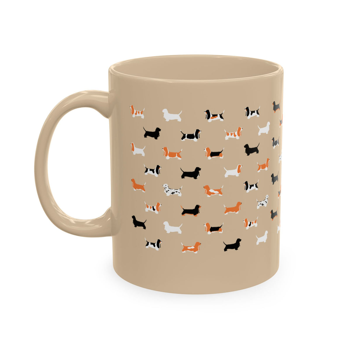 Basset Hound Pattern - Cute Ceramic Coffee Mug