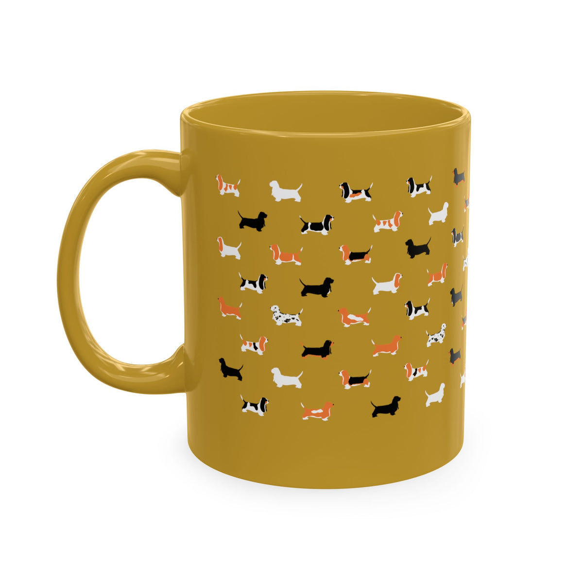 Basset Hound Pattern - Cute Ceramic Coffee Mug
