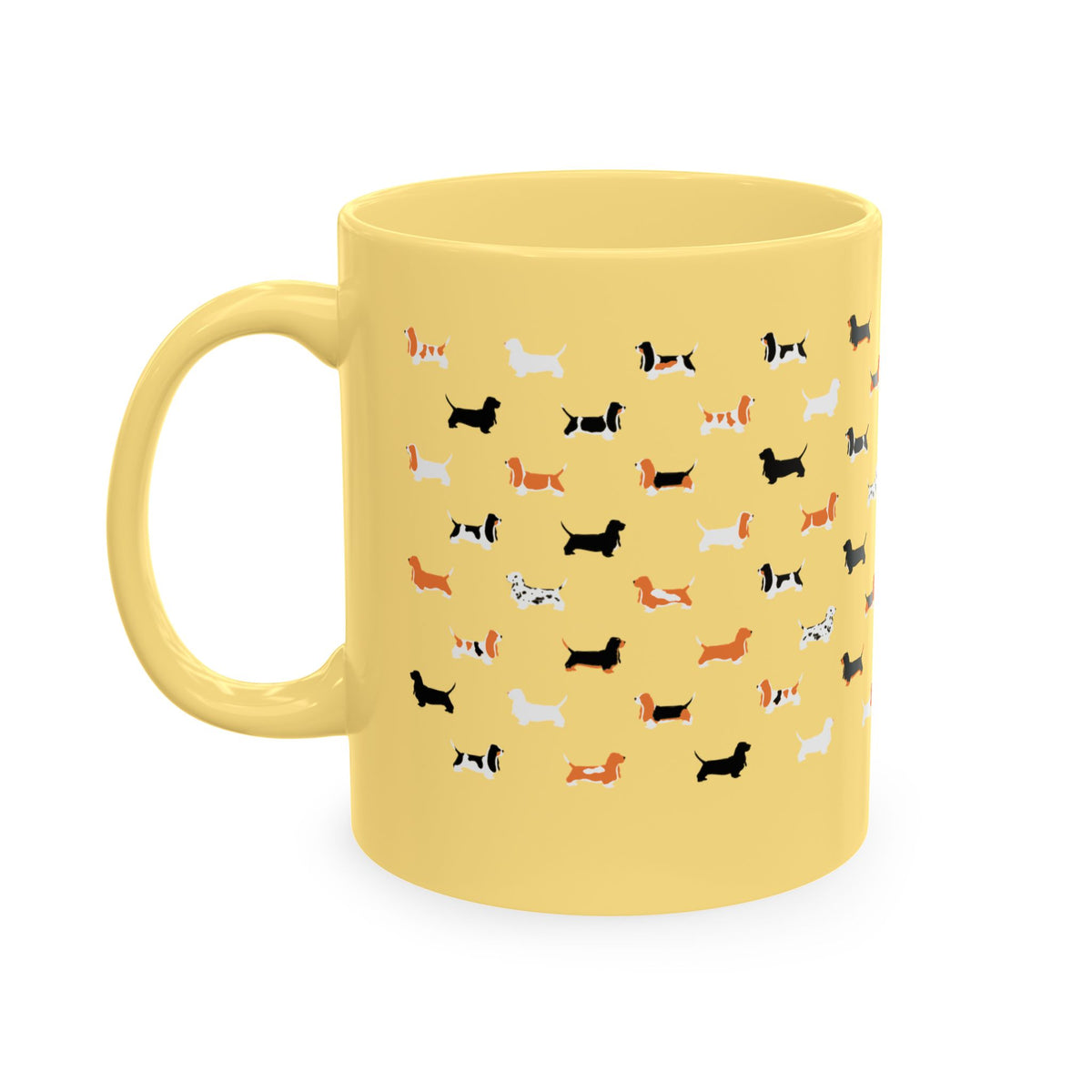 Basset Hound Pattern - Cute Ceramic Coffee Mug