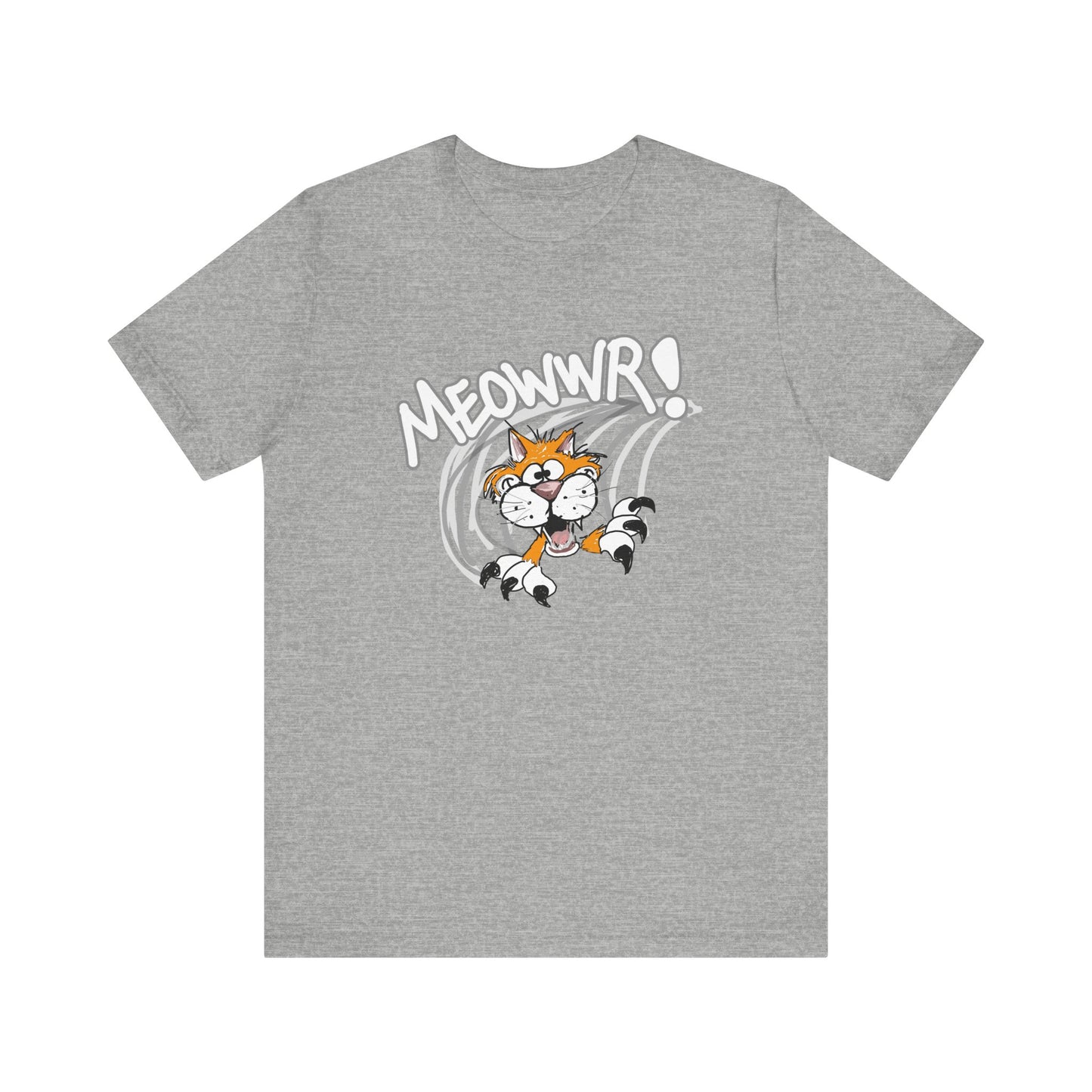 Action Cat Sketch (Meowwr!) - Unisex Jersey Short Sleeve Tee