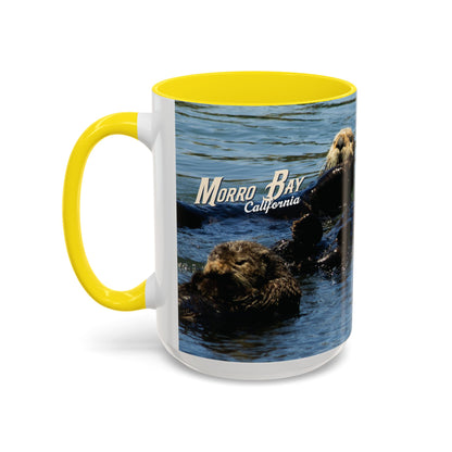 Sea Otter Raft (Morro Bay) Coffee Mug — Cute Sea Otter Accent Ceramic Mug (11/15oz)