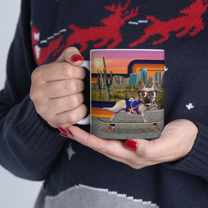 Frenchie Skating Phoenix - Ceramic Mug 11oz