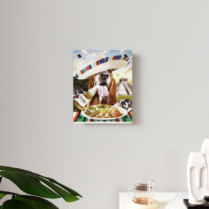 Basset Eating Mexican Food - Acrylic Wall Art Panels