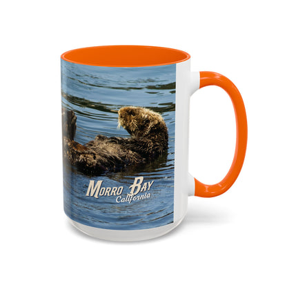 Sea Otter Raft (Morro Bay) Coffee Mug — Cute Sea Otter Accent Ceramic Mug (11/15oz)