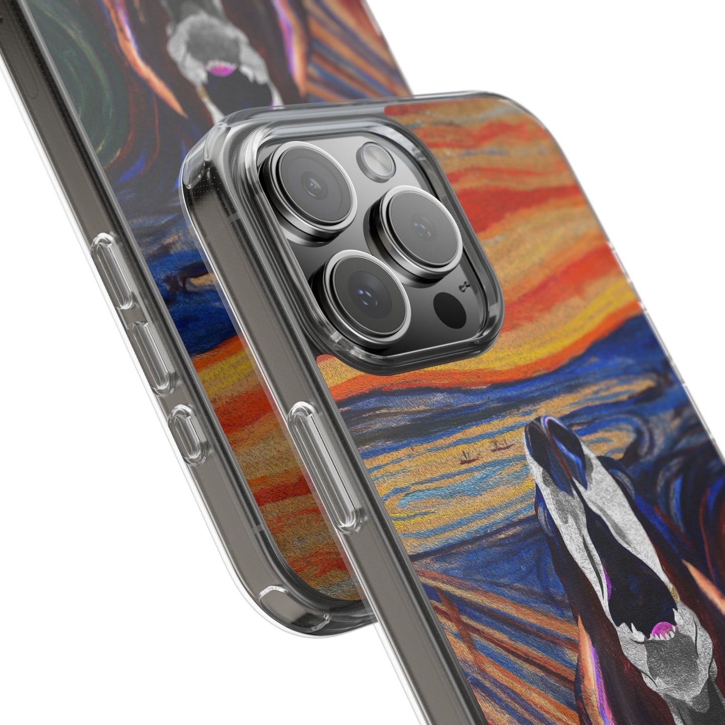'The Howl' Basset Hound Phone Case - Clear Case featuring Edvard Munch Inspired Design