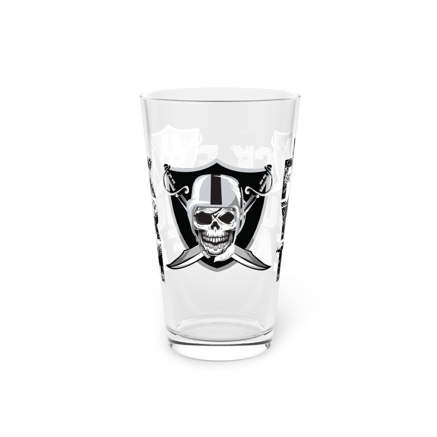 The Nation, Skull & Shield Pint Glass, 16oz | Perfect for Vegas / Oakland fans