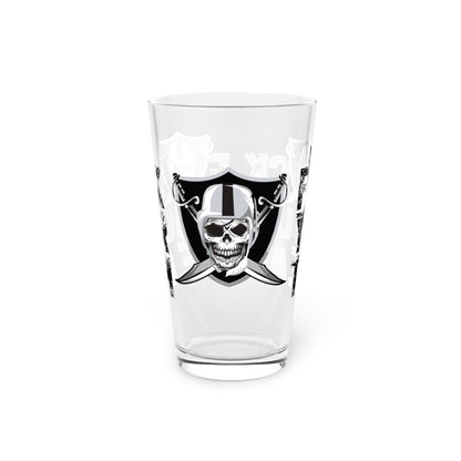 The Nation, Skull & Shield Pint Glass, 16oz | Perfect for Vegas / Oakland fans