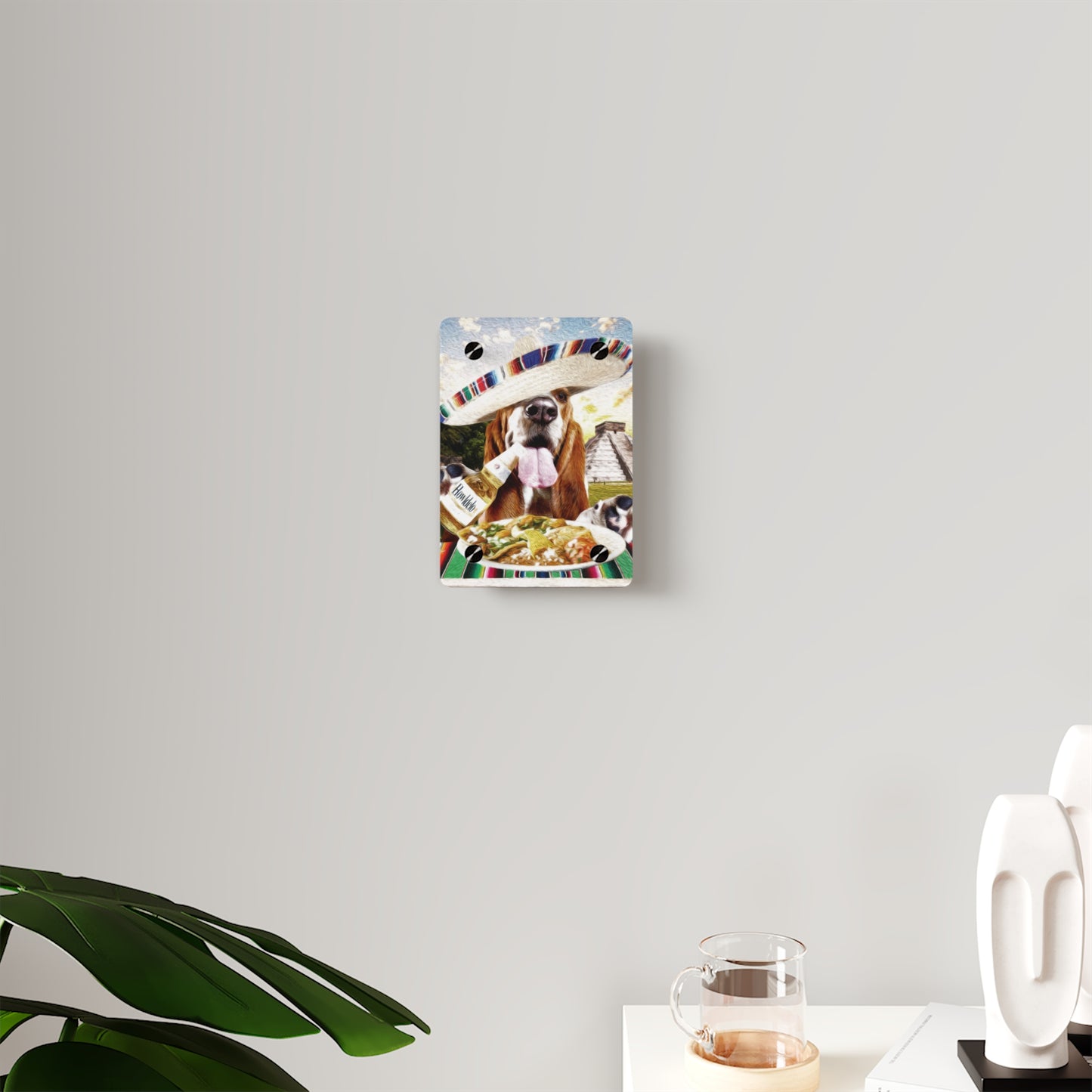 Basset Eating Mexican Food - Acrylic Wall Art Panels
