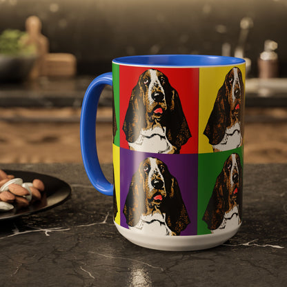 Basset Hound Pop Art - Colorful Coffee Mugs, 11oz