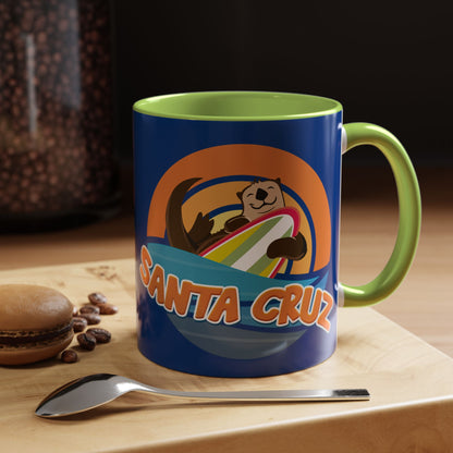 Board Bandit, Santa Cruz, California -  Surfboard Stealing Otter - Accent Coffee Mug – 11/15oz
