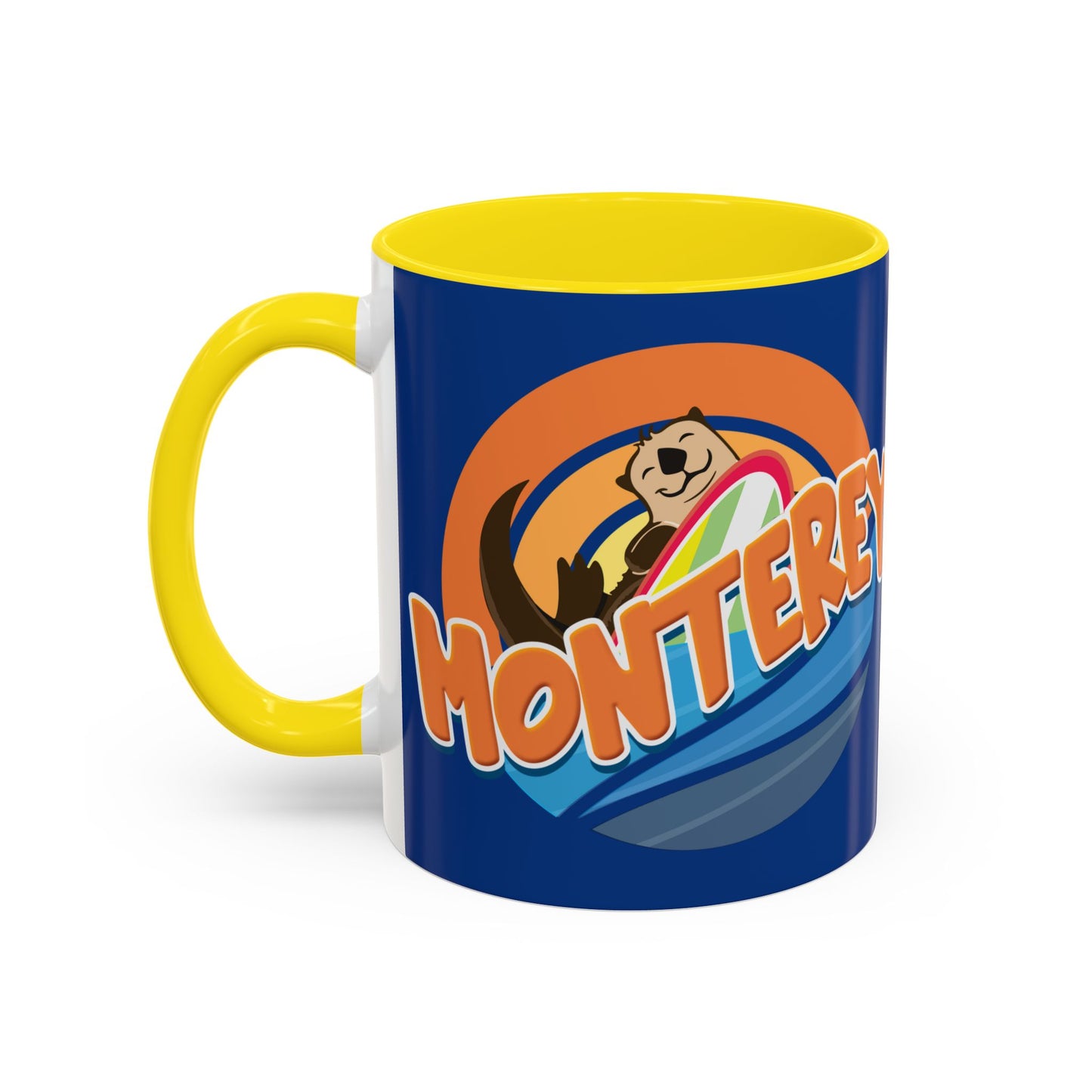 Board Bandit, Monterey, California -  Surfboard Stealing Otter - Accent Coffee Mug – 11/15oz