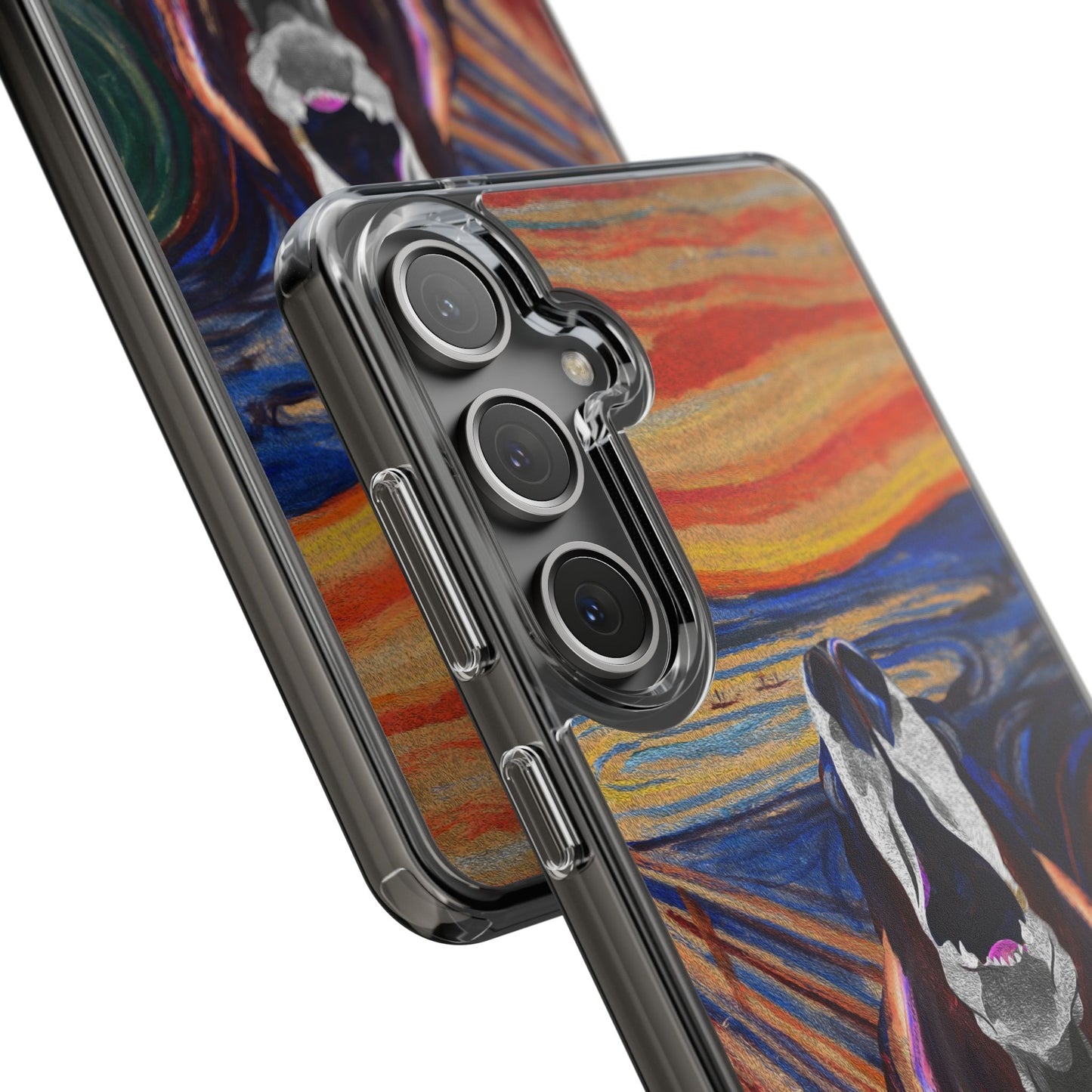 'The Howl' Basset Hound Phone Case - Clear Case featuring Edvard Munch Inspired Design