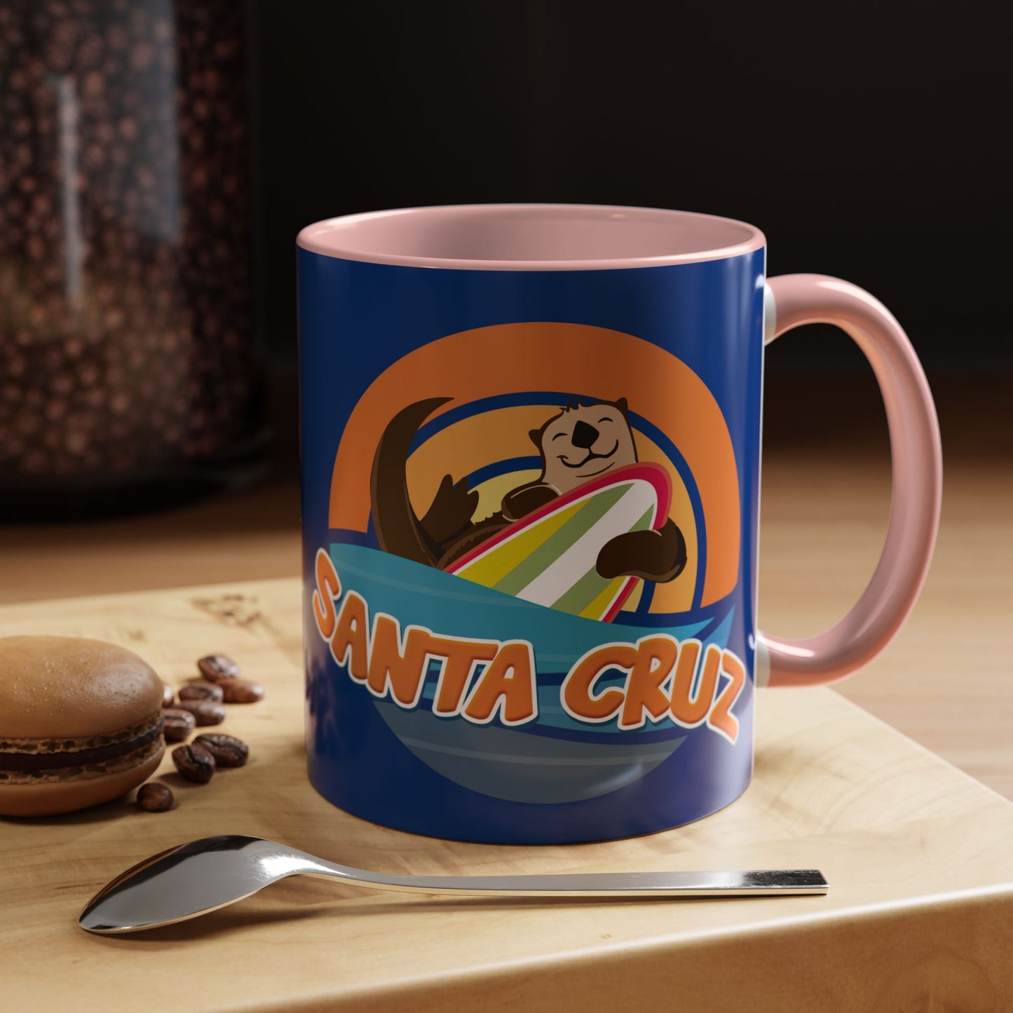 Board Bandit, Santa Cruz, California -  Surfboard Stealing Otter - Accent Coffee Mug – 11/15oz
