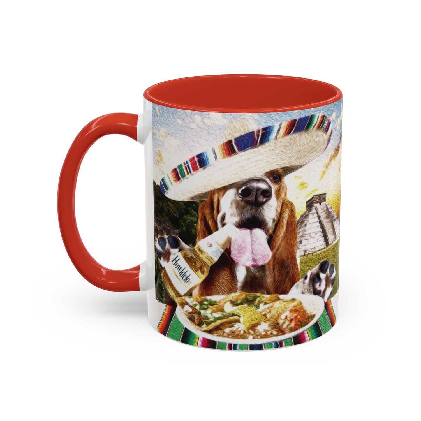 Basset Hound Eating @ a Mexican ruins site - Coffee Mug - Perfect for Dog Lovers, Coffee Enthusiasts, Gifts, Home Decor, and More