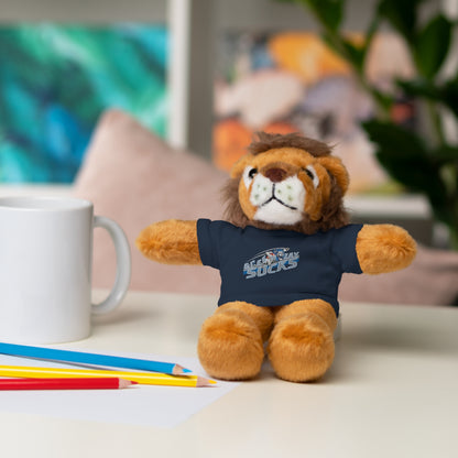 Lion Wearing a Hater Tee — Soft Stuffed Animal Gift