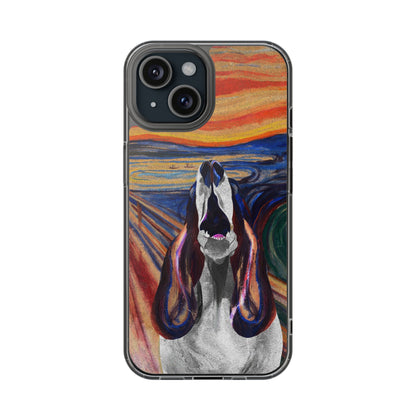 'The Howl' Basset Hound Phone Case - Clear Case featuring Edvard Munch Inspired Design