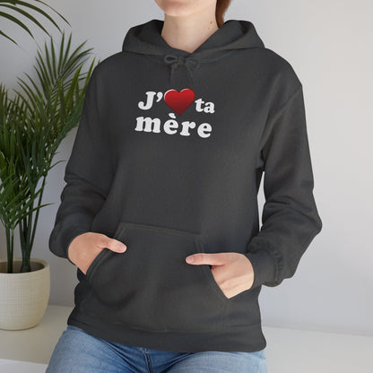 J' ♥ te mère - Unisex Heavy Blend™ Hooded Sweatshirt