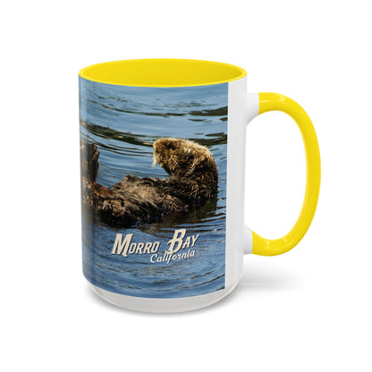 Sea Otter Raft (Morro Bay) Coffee Mug — Cute Sea Otter Accent Ceramic Mug (11/15oz)