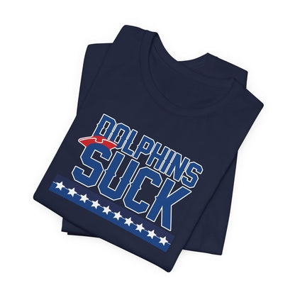 Shiny Mammal Fish Suck (for New England fans) - Unisex Jersey Short Sleeve Tee