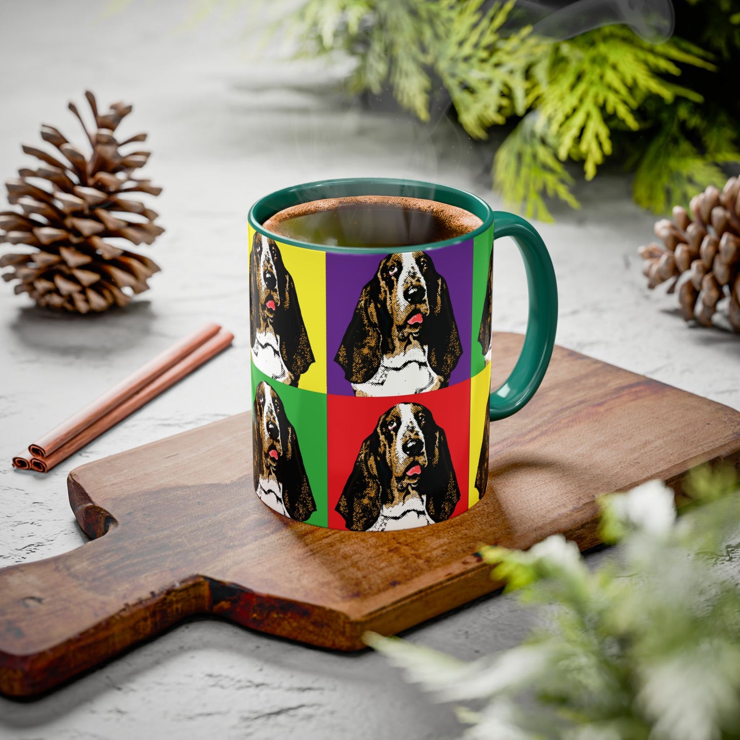Basset Hound Pop Art - Colorful Coffee Mugs, 11oz