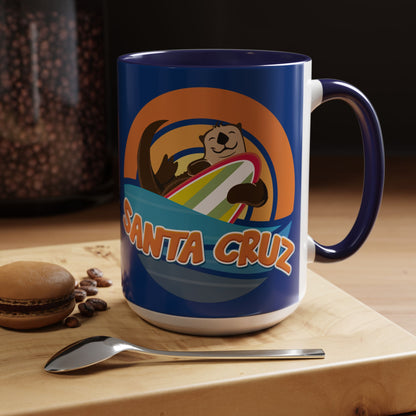 Board Bandit, Santa Cruz, California -  Surfboard Stealing Otter - Accent Coffee Mug – 11/15oz