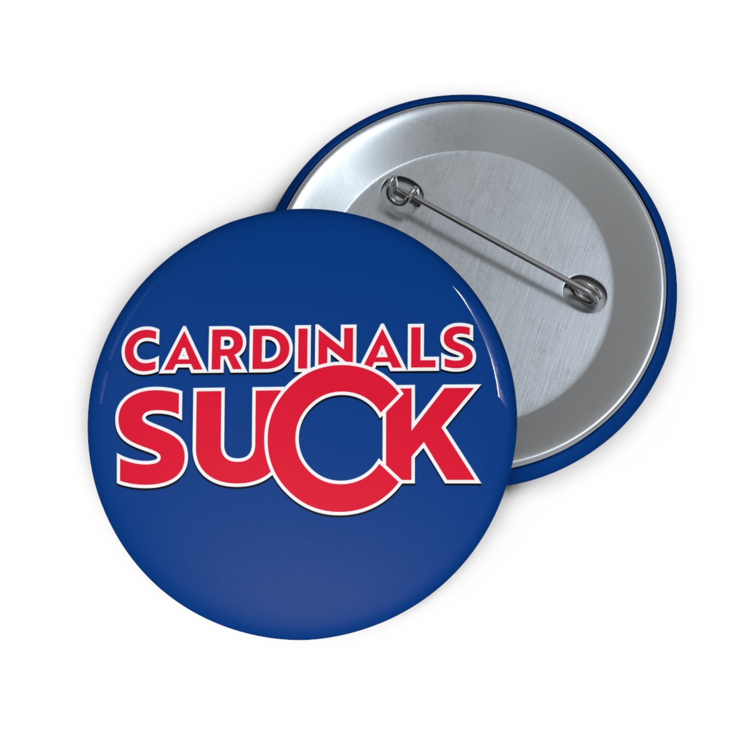 Chicago Baseball Fan Pin Button - Cardinals Suck