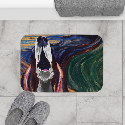 The Howl (The Scream, Basset Hound Parody) - Bath Mat Soft Plush Rug