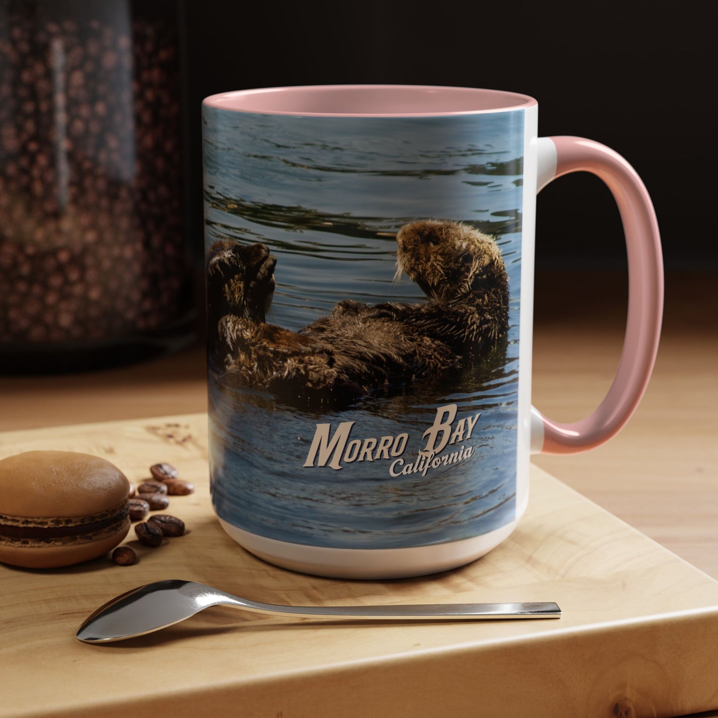 Sea Otter Raft (Morro Bay) Coffee Mug — Cute Sea Otter Accent Ceramic Mug (11/15oz)