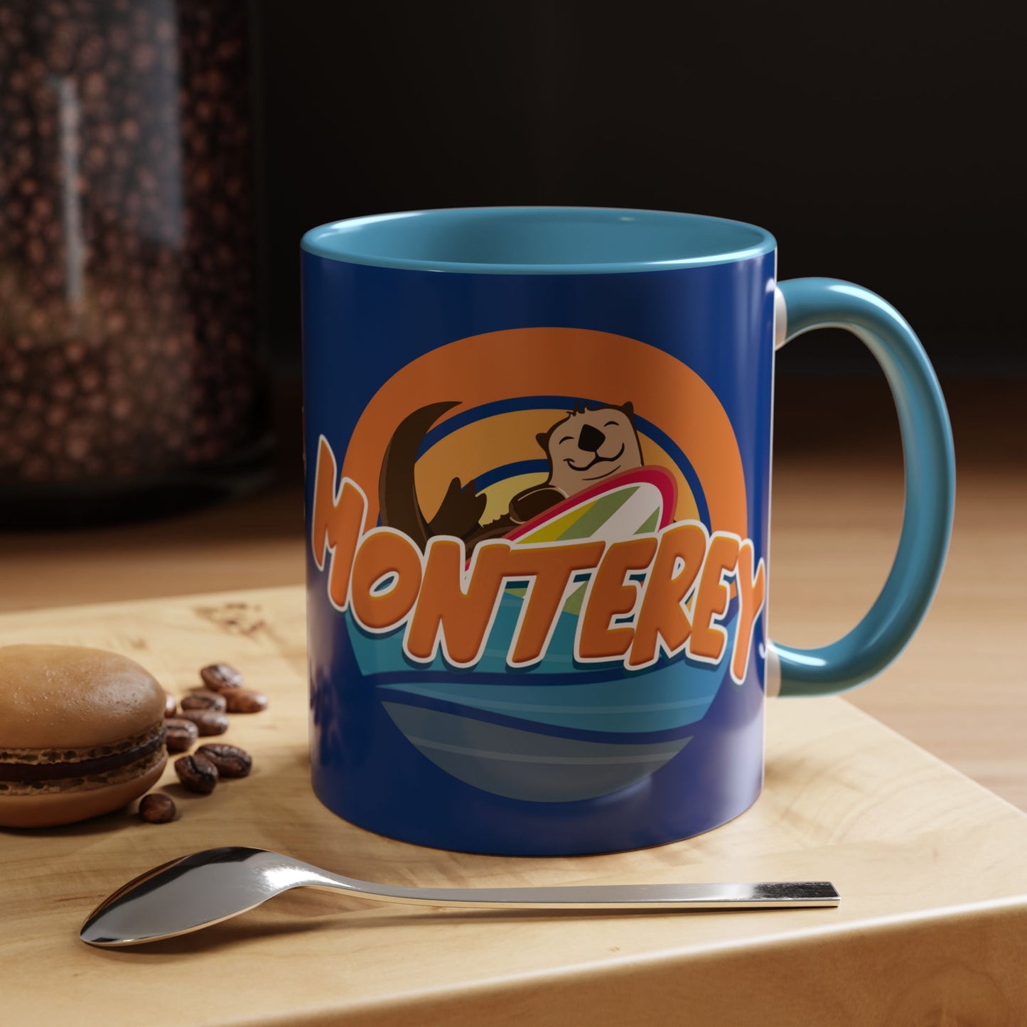 Board Bandit, Monterey, California -  Surfboard Stealing Otter - Accent Coffee Mug – 11/15oz