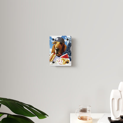 Basset Eating American Fast Food - Acrylic Wall Art Panels