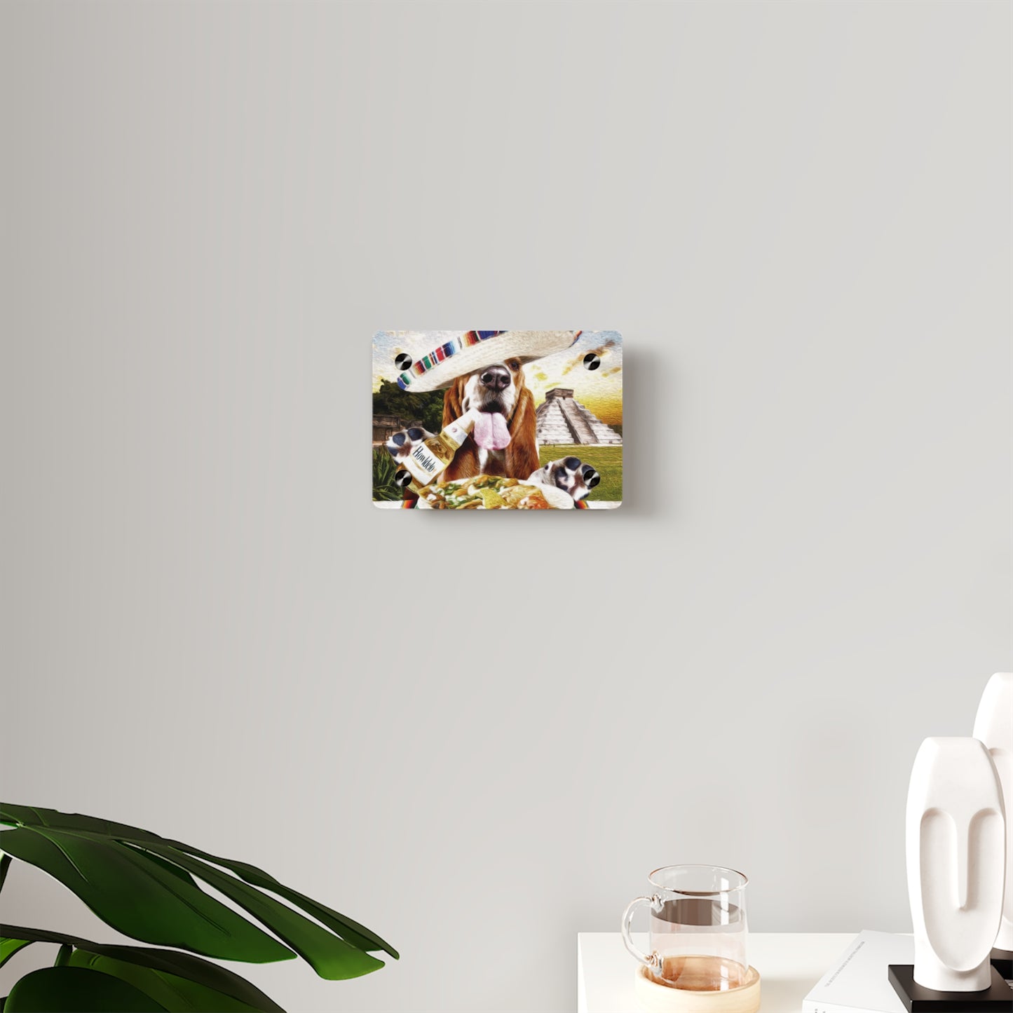Basset Eating Mexican Food - Acrylic Wall Art Panels