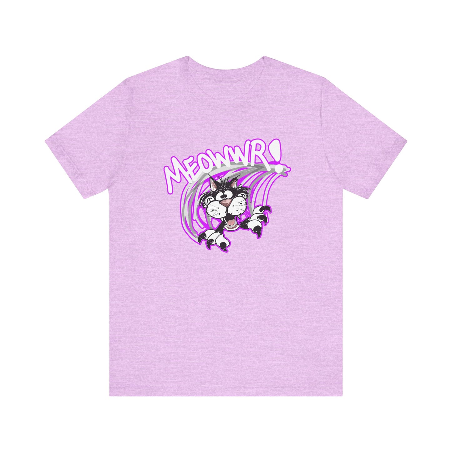 Action Cat Sketch (Meowwr!) - Unisex Jersey Short Sleeve Tee
