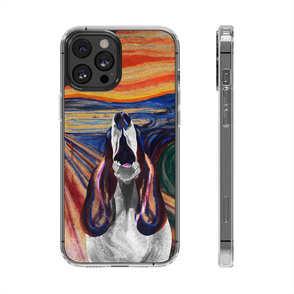 'The Howl' Basset Hound Phone Case - Clear Case featuring Edvard Munch Inspired Design