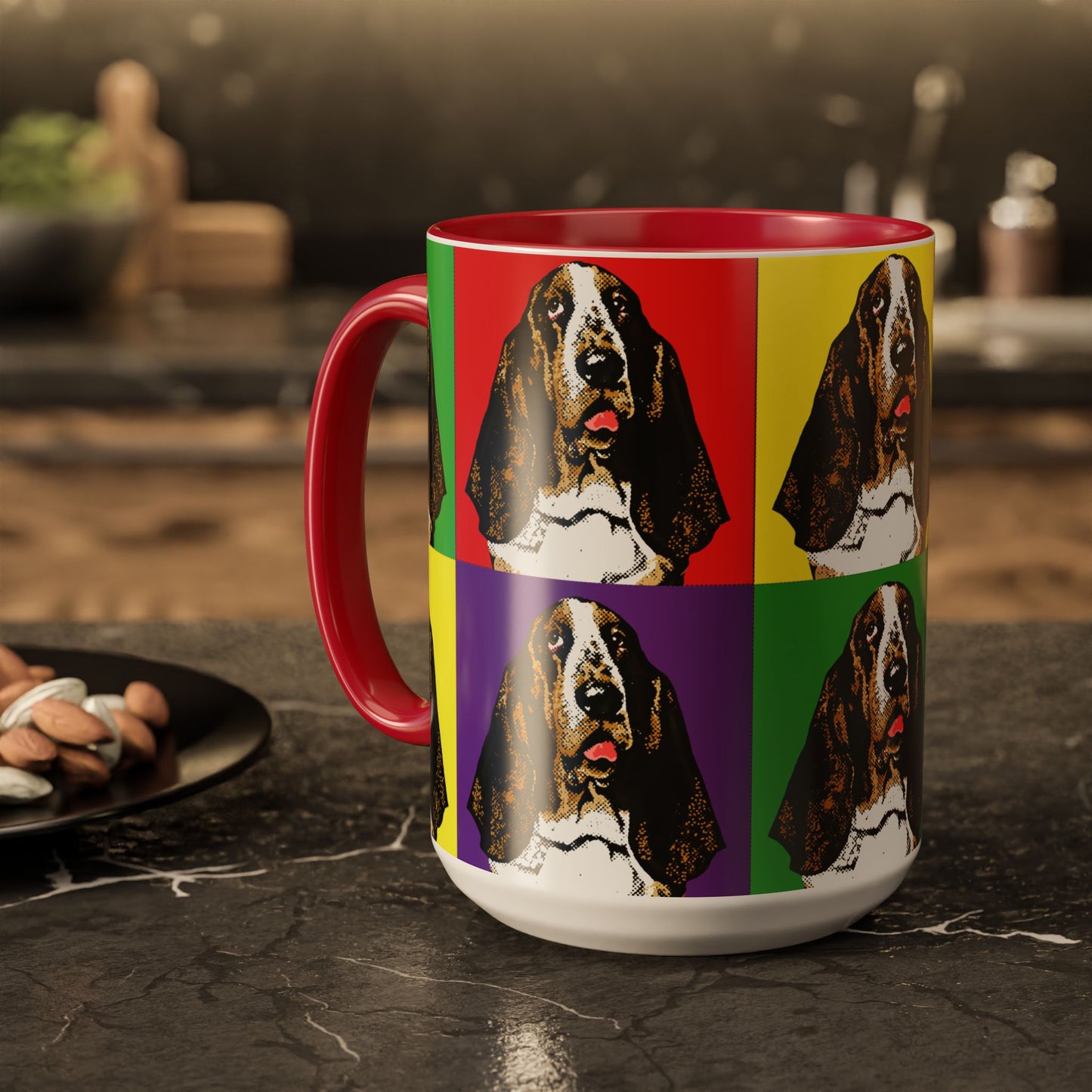 Basset Hound Pop Art - Colorful Coffee Mugs, 11oz