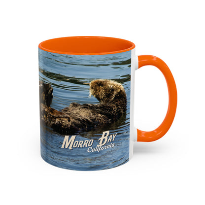 Sea Otter Raft (Morro Bay) Coffee Mug — Cute Sea Otter Accent Ceramic Mug (11/15oz)
