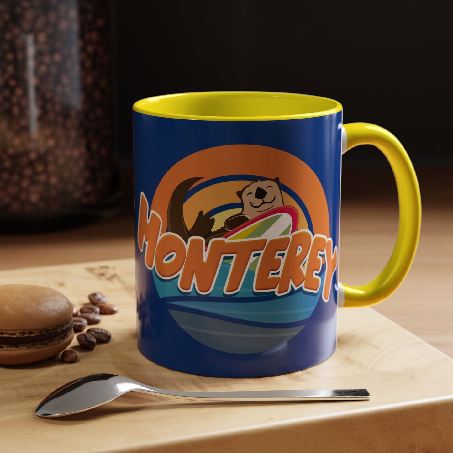 Board Bandit, Monterey, California -  Surfboard Stealing Otter - Accent Coffee Mug – 11/15oz