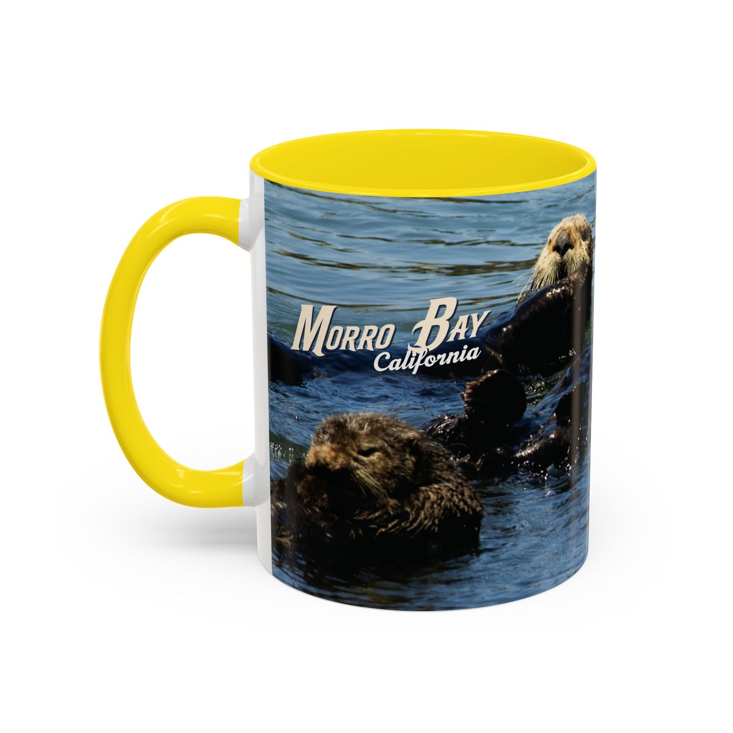 Sea Otter Raft (Morro Bay) Coffee Mug — Cute Sea Otter Accent Ceramic Mug (11/15oz)