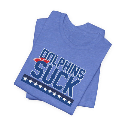 Shiny Mammal Fish Suck (for New England fans) - Unisex Jersey Short Sleeve Tee