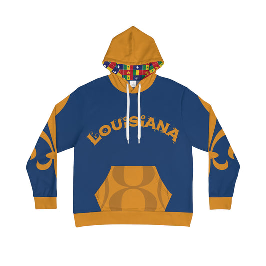 Louisiana S8S (State Flag Version) - Men's Hoodie (AOP)