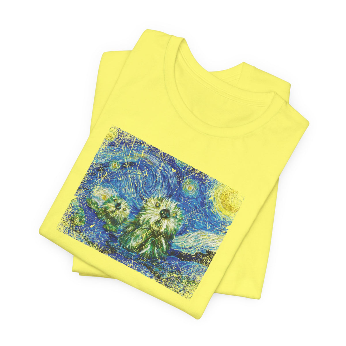 Starry Monterey Night Sea Otters T‑Shirt — Van Gogh Style Floral Tee