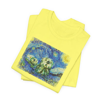 Starry Monterey Night Sea Otters T‑Shirt — Van Gogh Style Floral Tee
