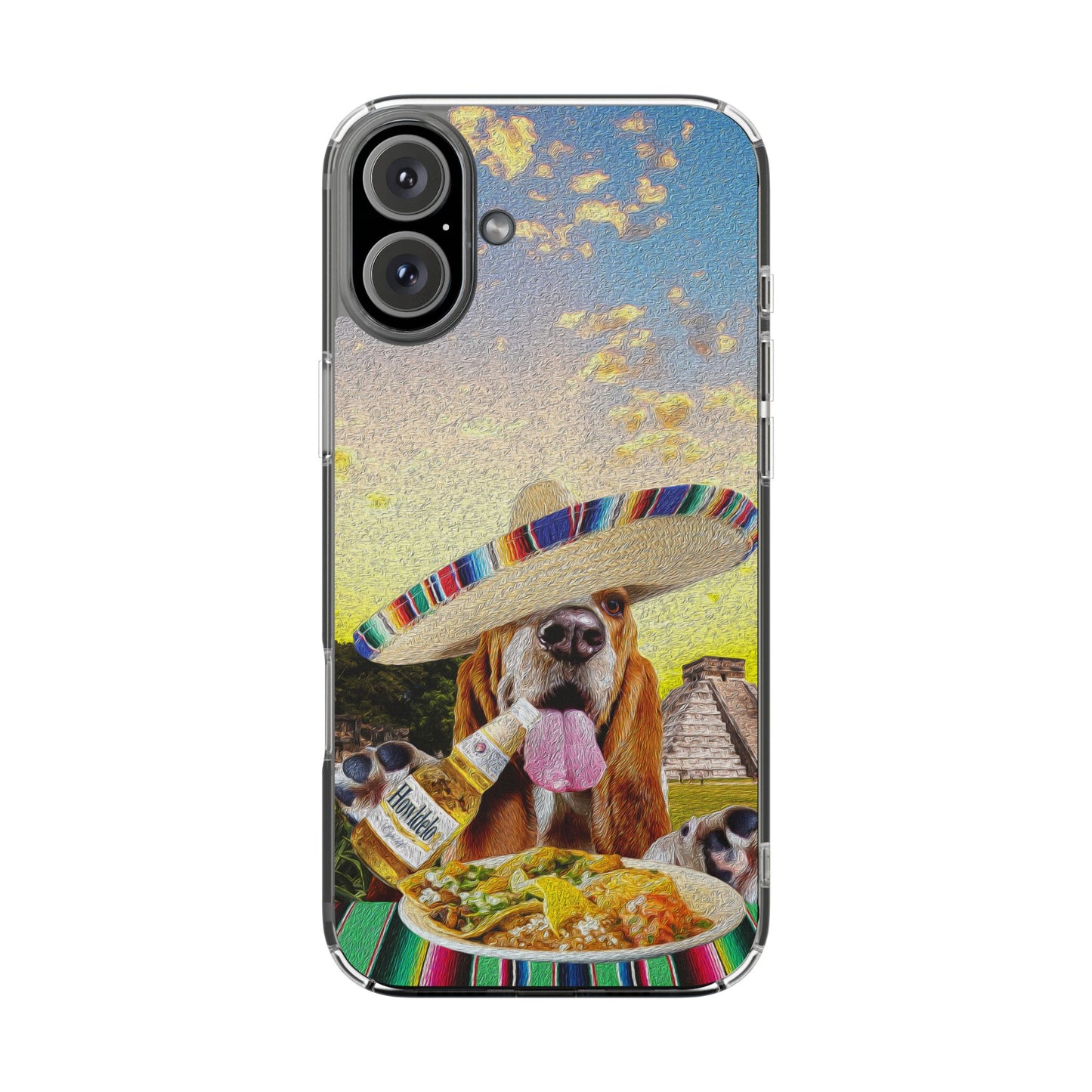 Basset Hound Eating Mexican Cuisine In Mexico - Clear Case