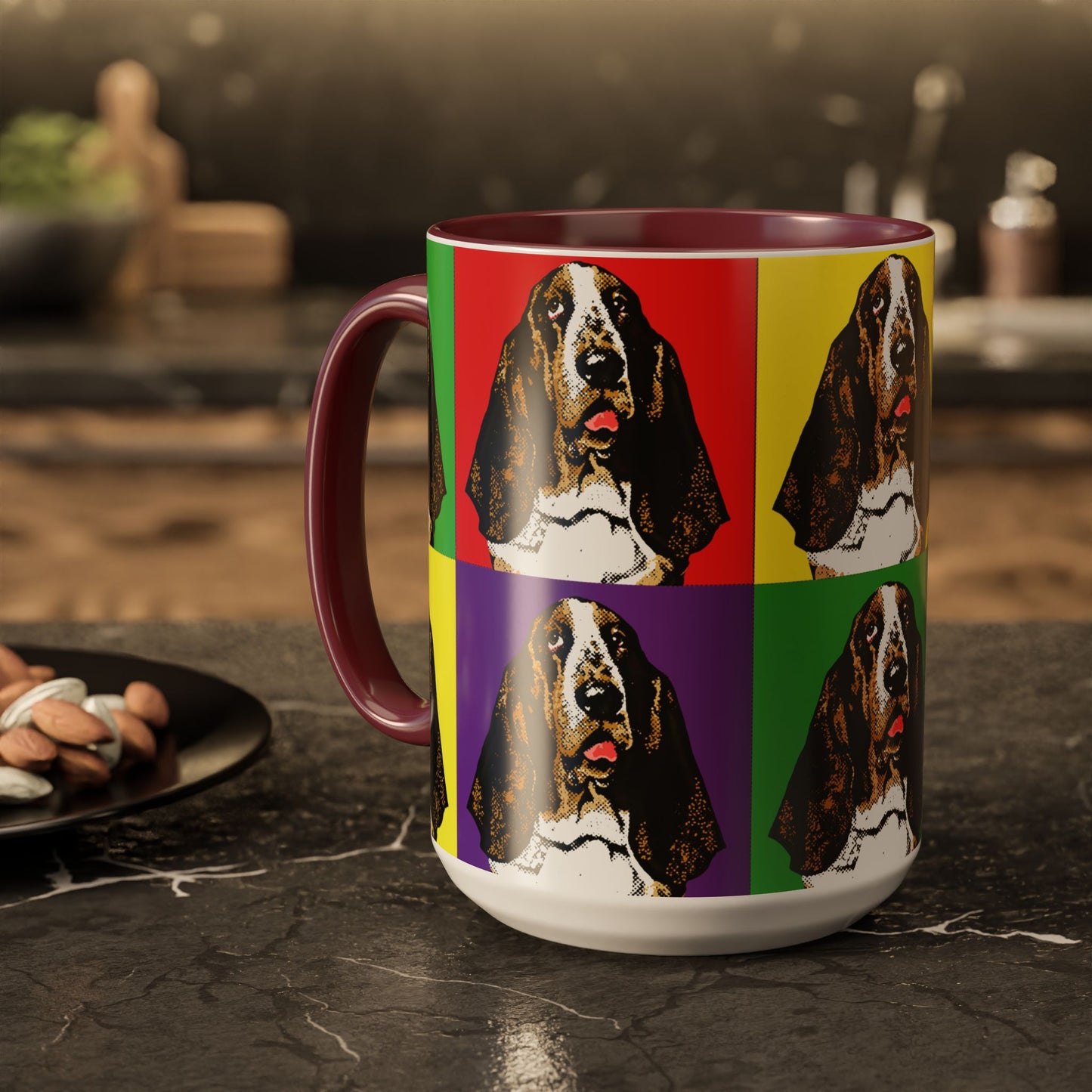 Basset Hound Pop Art - Colorful Coffee Mugs, 11oz