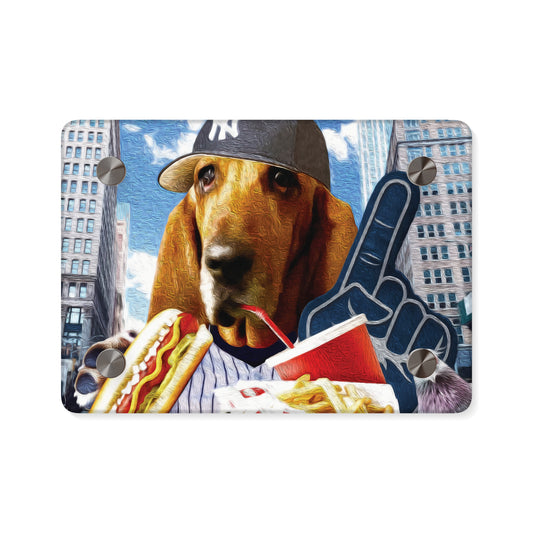 Basset Eating American Fast Food - Acrylic Wall Art Panels